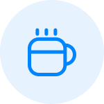 Blaues rundes Logo mit einem stilisierten Symbol in der Mitte, geeignet für digitale Anwendungen und Webseiten.