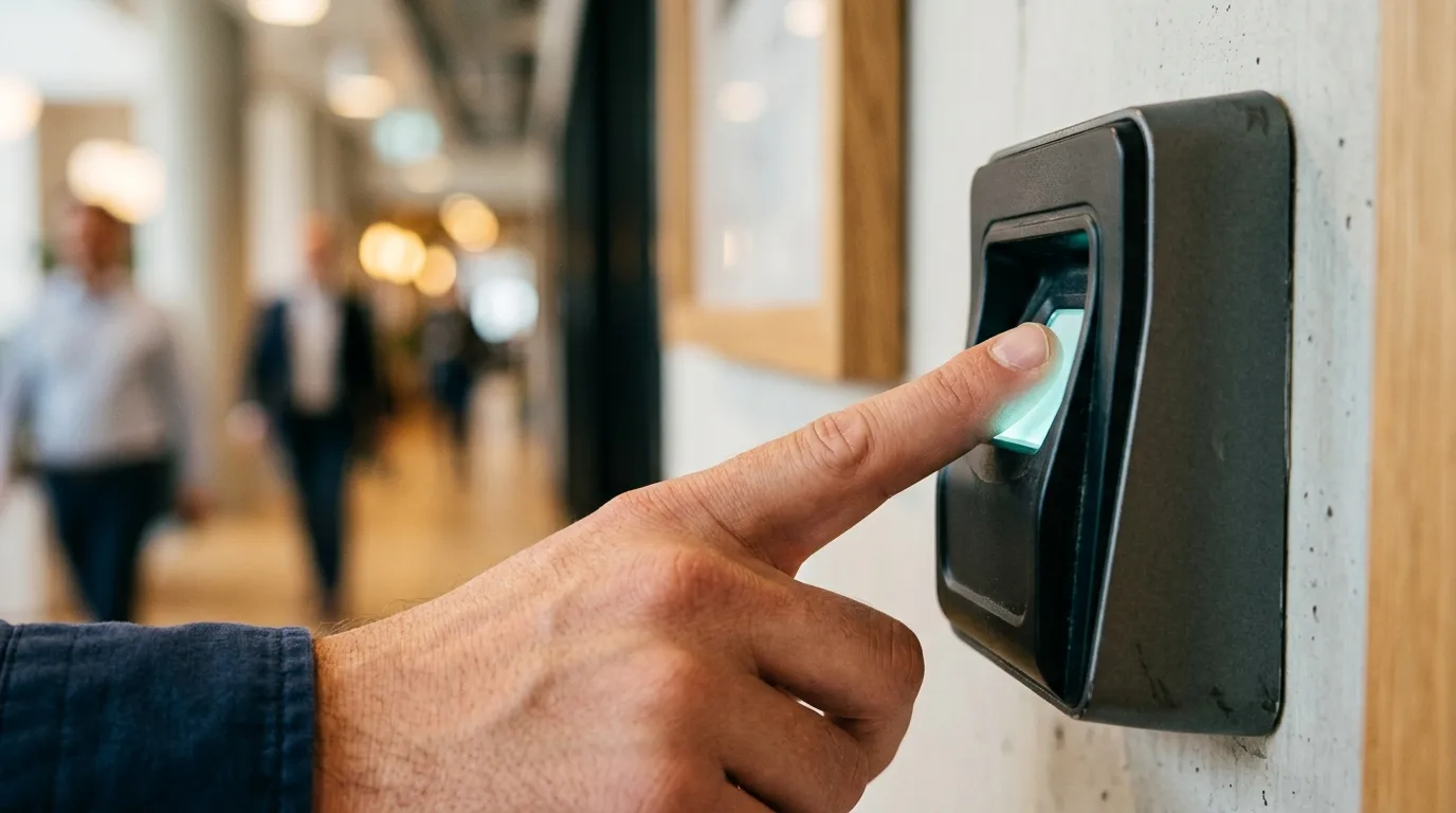 Zeiterfassung mit Fingerabdruck am biometrischen Terminal