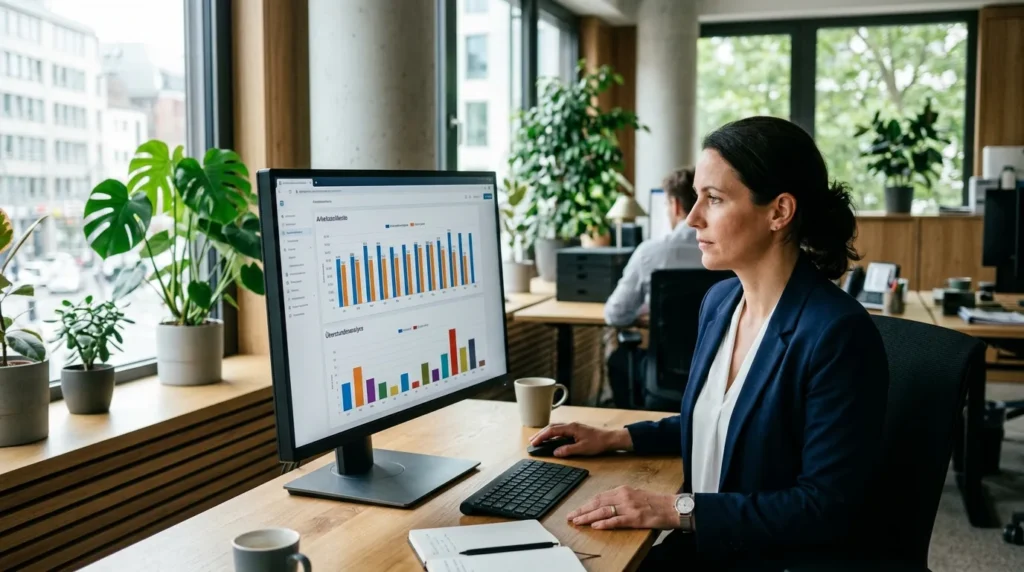 Überstunden bei der Zeiterfassung 2026: HR-Manager wertet Mehrarbeit und Arbeitszeitkonten am Dashboard aus